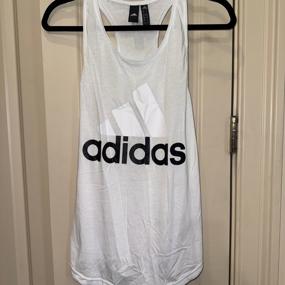 Adidas White Racerback Tank Top